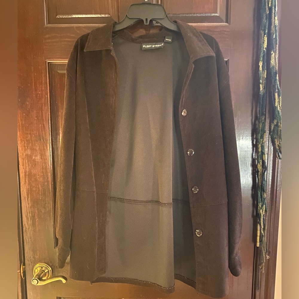Dark brown button up jacket